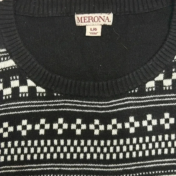Merona Woman Lightweight Black/White Striped Sweater Size Large - Picture 4 of 8